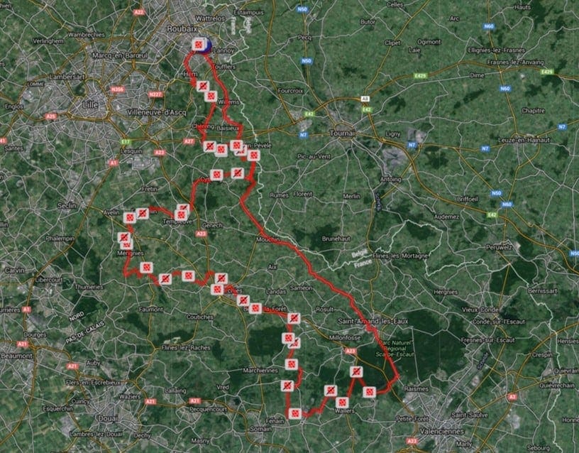 Paris Roubaix Medium Route