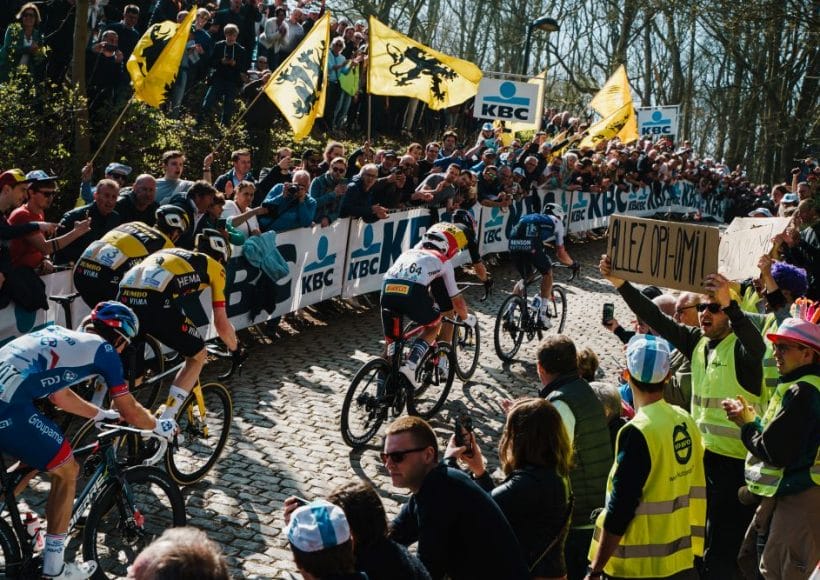 Pro riders taking part in the Tour of Flanders