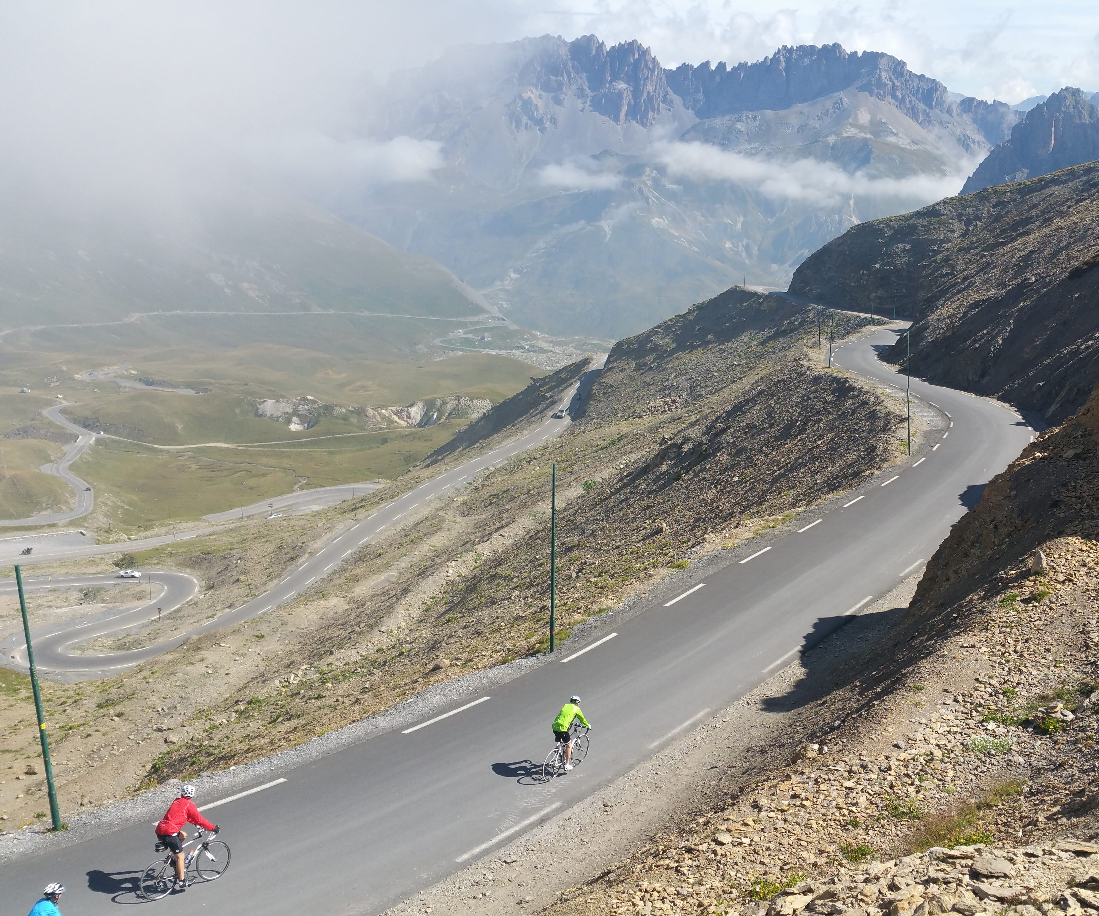 Cyclists negotiating a mountain pass during the Alpe d'Huez Weekender