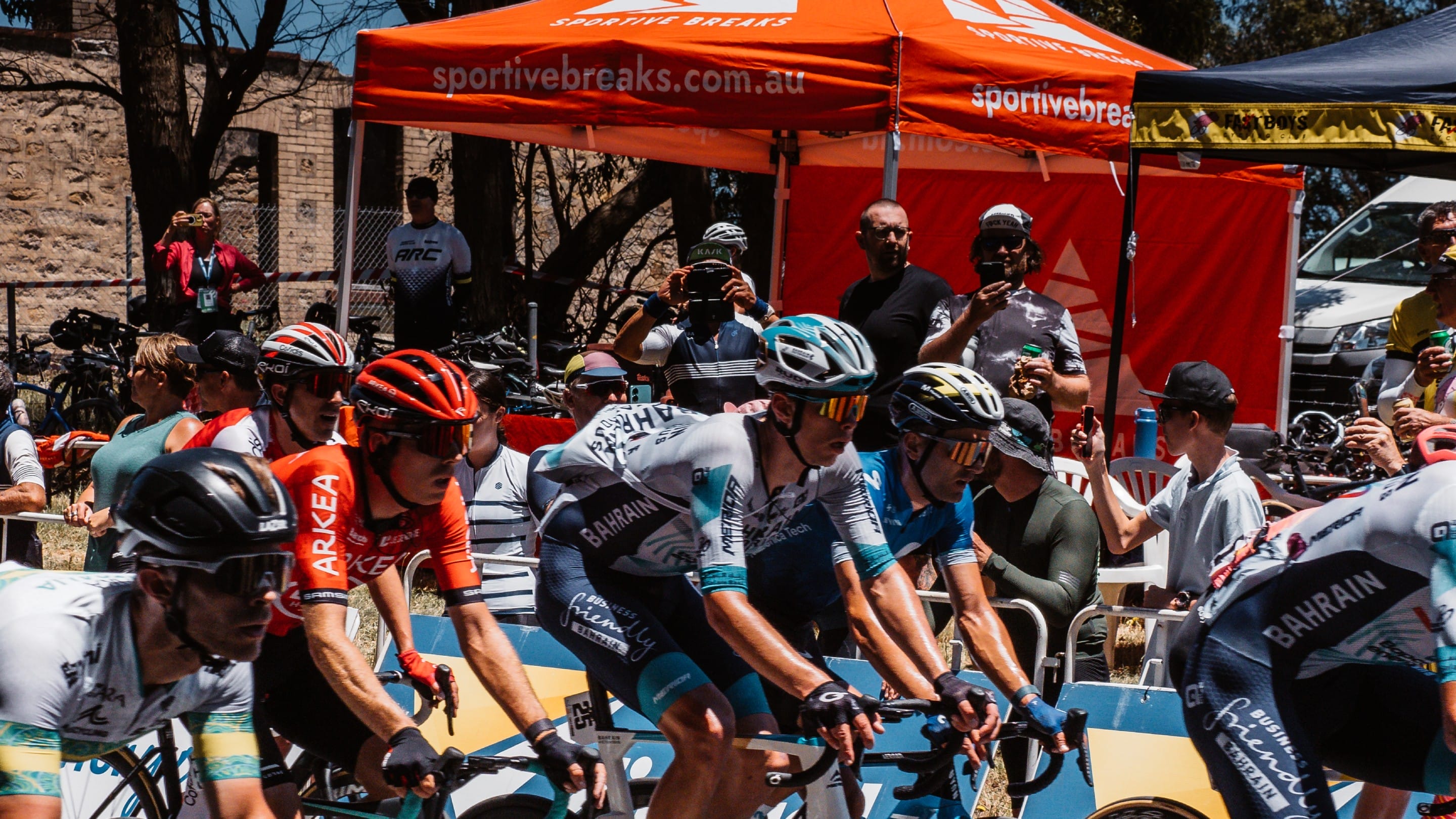 Riders taking part in the Santos Tour Down Under