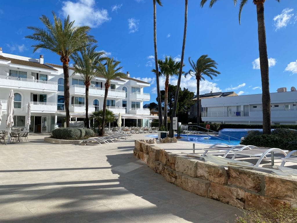 The pool at the hotel on offer during the Mallorca self-guided cycling holiday