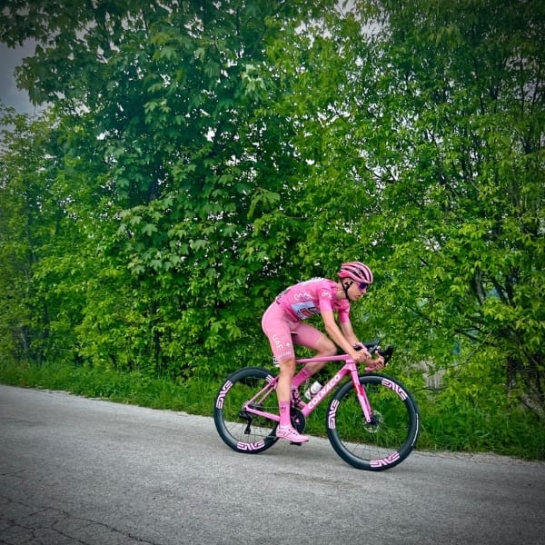 Tadej Pogacar battles through the final part of the Giro d'Italia 2025 route