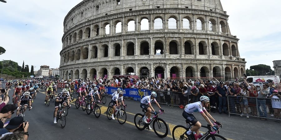 Riders pass the